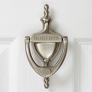 Personalized Brass Door Knocker  Satin Nickel  For The Home
