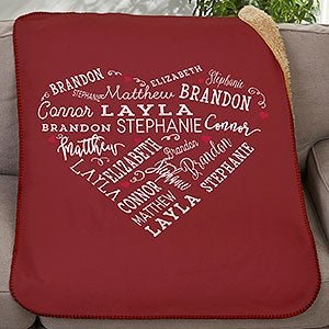 Close To Her Heart Personalized 30x40 Sherpa Blanket