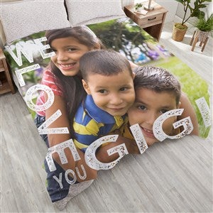 Loving Her Personalized 90x90 Plush Queen Fleece Photo Blanket