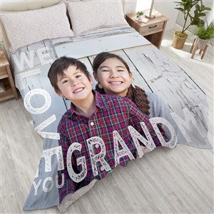 Loving Her Personalized 108x90 Plush King Fleece Photo Blanket
