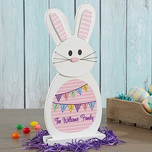 Happy Easter Personalized Wood Bunny Decor