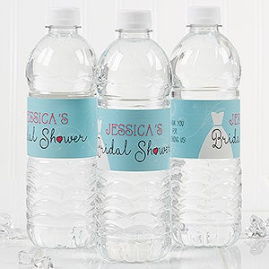 The Dress Bridal Shower Personalized Water Bottle Labels