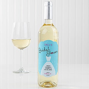 The Dress Bridal Shower Personalized Wine Bottle Labels