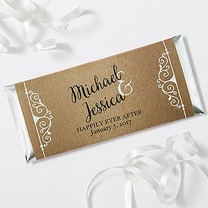 Rustic Chic Wedding Personalized Candy Bar Wrappers