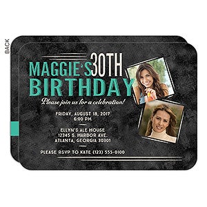 Vintage Age Personalized Birthday Party Invitations