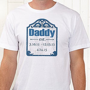 Personalized Apparel For Dads - Date Established - Adult T-Shirt - Adult Small - Red