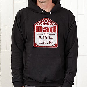 Personalized Apparel For Dads - Date Established - Black Adult Sweatshirt - Adult Large - Black