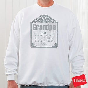 Date Established Personalized Adult Sweatshirt