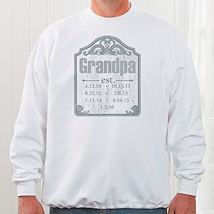 Personalized Apparel For Dads - Date Established - Adult Sweatshirt - Adult Small - White