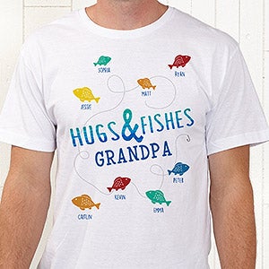 Personalized Fishing Apparel - Hugs & Fishes - Hanes® T-Shirt - Adult Small - Black