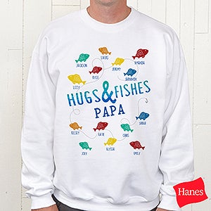 Hugs & Fishes Personalized White Sweatshirt
