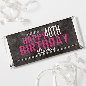Personalized Birthday Candy Bar Wrappers - Vintage Age Birthday - Set of 12