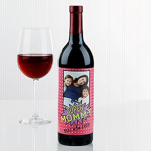 Super Hero Personalized Photo Wine Bottle Label