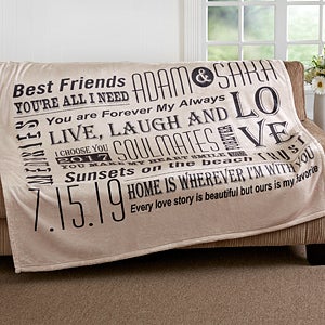 Personalized Fleece Blanket 60x80 - Romantic