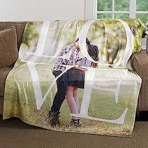 LOVE Personalized Photo 50x60 Fleece Photo Blanket