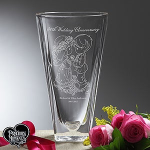 Precious Moments® Happy Couple Etched Crystal Vase