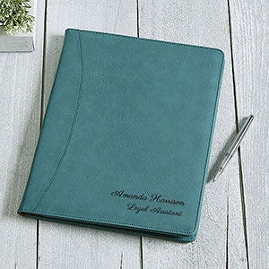 Signature Series Personalized Full Pad Portfolio-Teal