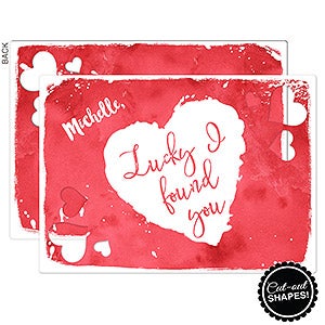 Lucky I Found You Personalized Cutout Greeting Card