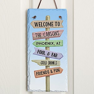 Personalized Journey Marker Vertical Slate Plaque