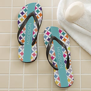 Geometric Personalized Adult Flip Flops