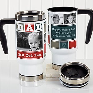 Dad Photo Collage Personalized Commuter Travel Mug