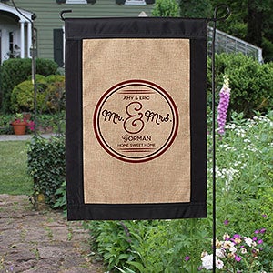 Circle Of Love Personalized Burlap Garden Flag