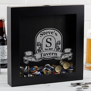 Engraved Beer Cap Shadow Box