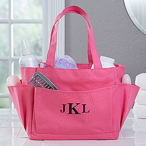 Pink Perfection Embroidered Shower Caddy- Monogram