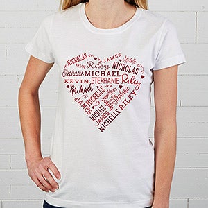 Personalized Apparel - Close To Her Heart - Ladies Fitted Tee - Ladies Small - White