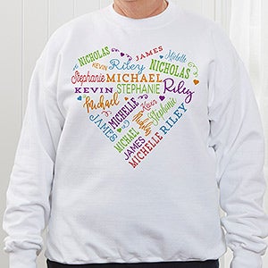 Personalized Apparel - Close To Her Heart - White Sweatshirt - Adult XX-Large - White
