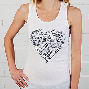 Close To Her Heart Personalized White Tank
