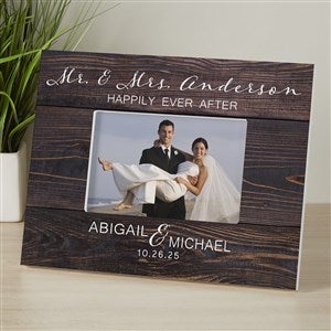 Rustic Elegance Personalized Wedding 4x6 Tabletop Frame Horizontal
