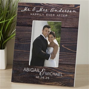 Rustic Elegance Personalized Wedding 4x6 Tabletop Frame Vertical