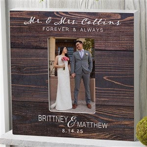 Rustic Elegance Personalized Wedding 4x6 Box Frame Vertical