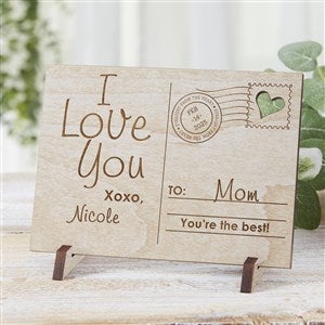 Sending Love To Mom Personalized Whitewashed Wood Postcard