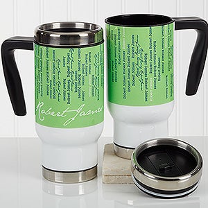 Cascading Names Personalized Commuter Travel Mug