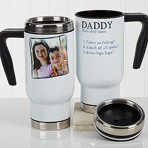 Definition Of Dad/Grandpa Personalized Photo Travel Mug