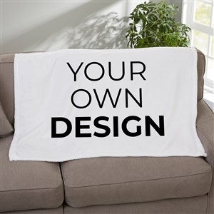 Design Your Own Personalized Fleece Baby Blanket - White
