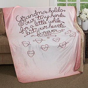 Grandchildren Fill Our Hearts Personalized Premium 50x60 Sherpa Blanket