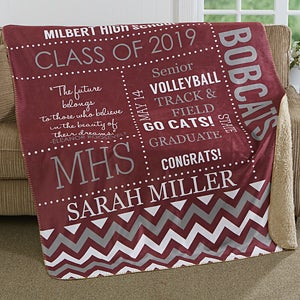 Personalized Graduation Blanket 50x60 - Sherpa Blanket - Graduation Gifts