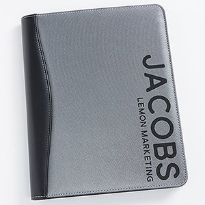 Bold Style Personalized Silver & Black Portfolio