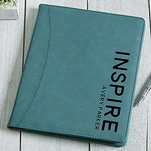 Bold Style Personalized Full Pad Portfolio-Teal