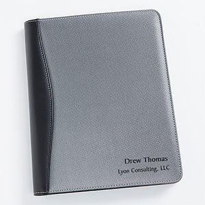 Signature Series Personalized Silver & Black Portfolio