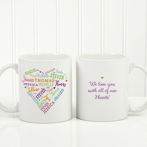 Personalized Coffee Mug - Close To Her Heart - White