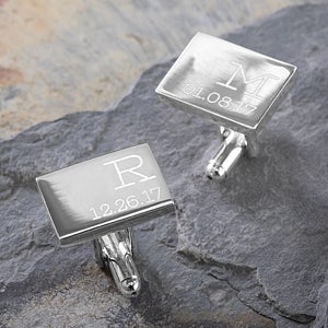 My Children Personalized Silver Cuff Links