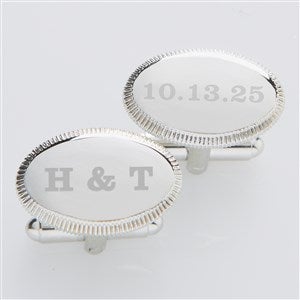 Engraved Wedding Silver Cufflinks - Wedding Date