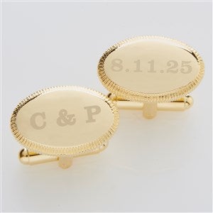 Engraved Wedding Gold Cufflinks - Wedding Date