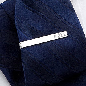 Raised Monogram Personalized Tie Bar