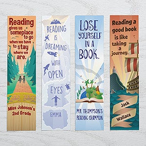 Reading Quotes Personalized Paper Bookmarks Set of 4