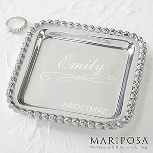Mariposa® String of Pearls Personalized Bridesmaid Jewelry Tray